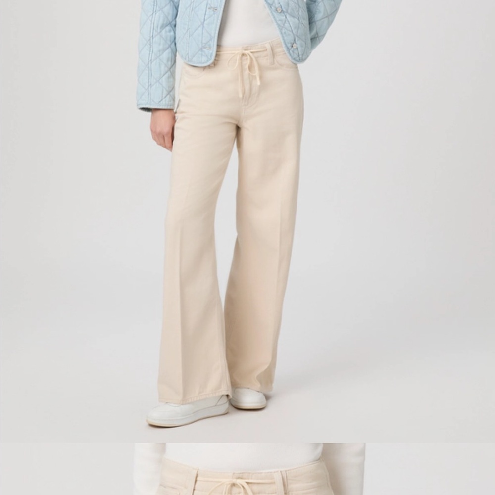 Paige size 24 Cream Straight-Leg Pants